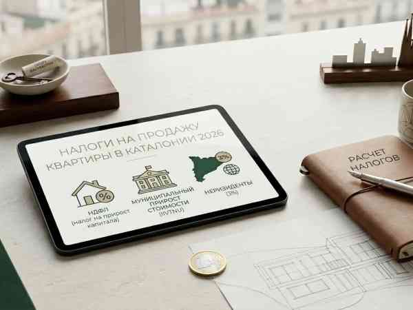 Какие налоги платят при продаже недвижимости в Каталонии в 2026 году?