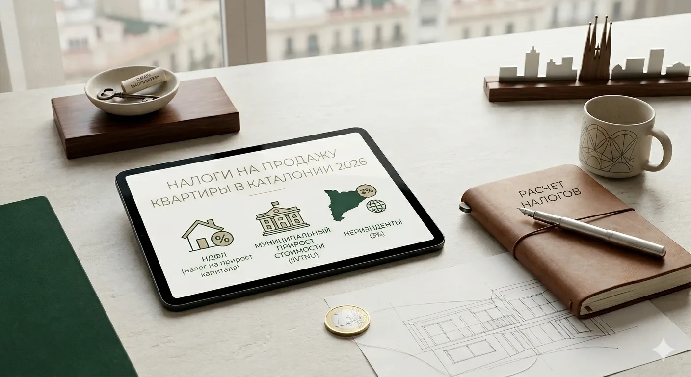 Какие налоги платят при продаже недвижимости в Каталонии в 2026 году?